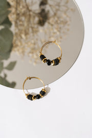 Boucles D'oreilles Mai Onyx Noir