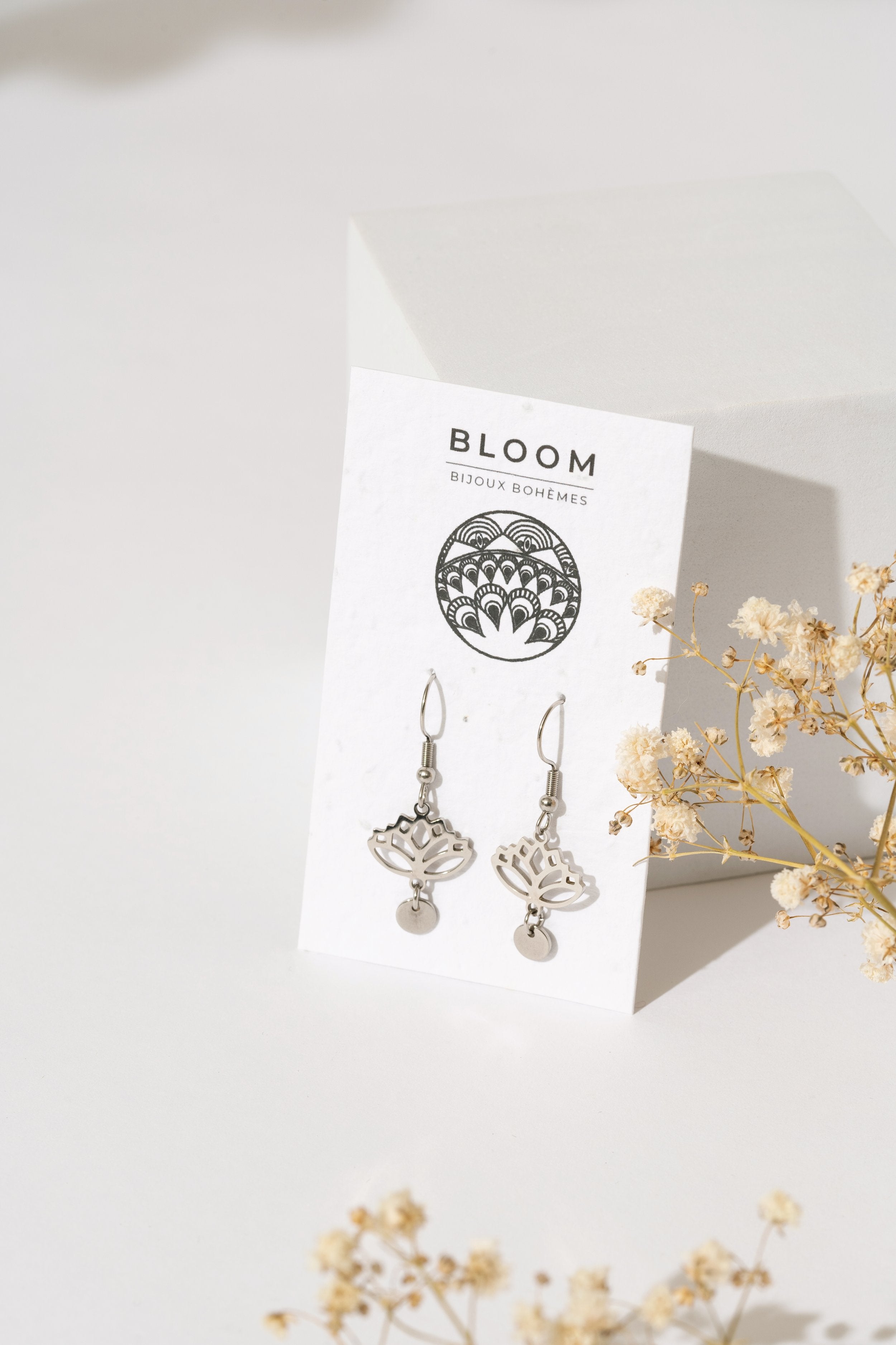 Boucles D'oreilles Lotus Argent