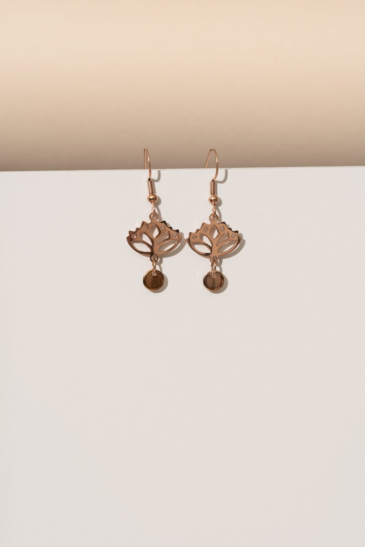 Boucles D'oreilles Lotus Or Rose