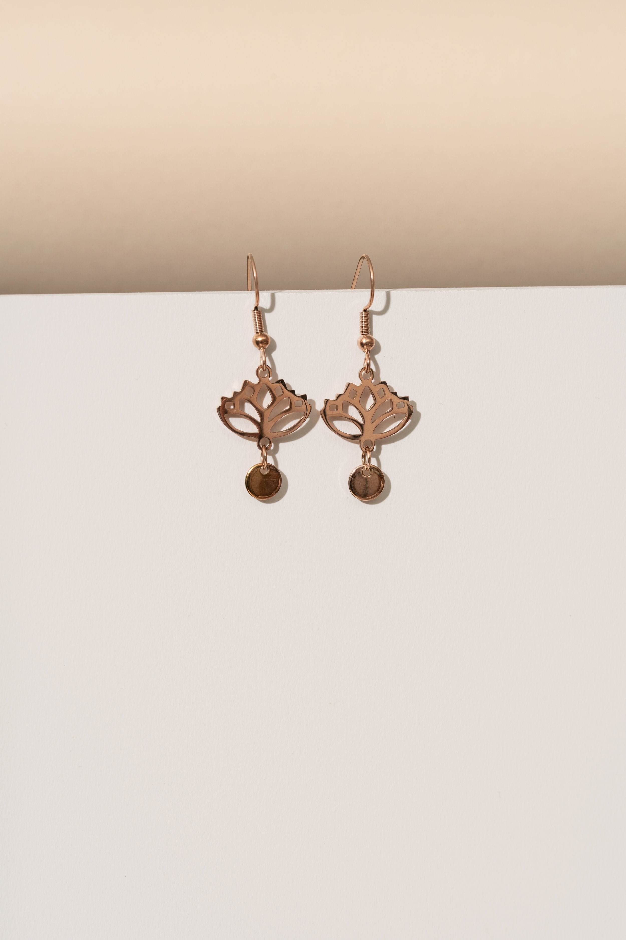 Boucles D'oreilles Lotus Or Rose