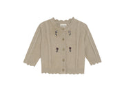 Cardigan Beige Avec Broderie De Fleurs