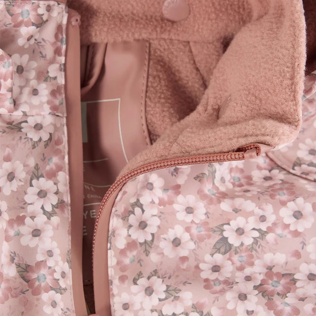 Ensemble Imperméable Doublé Vieux Rose À Fleurs