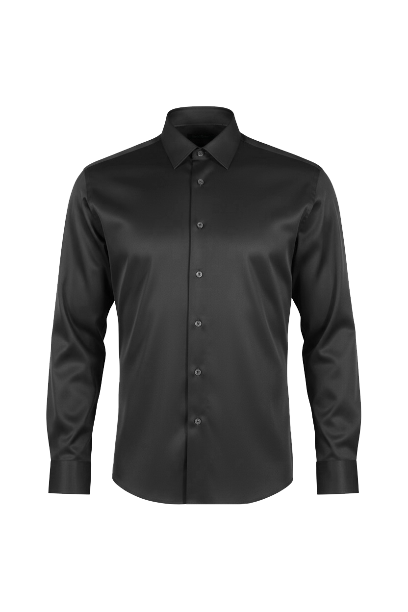 Chemise Manche Longue Stretchmax Uni Semi-Ajusté Noir