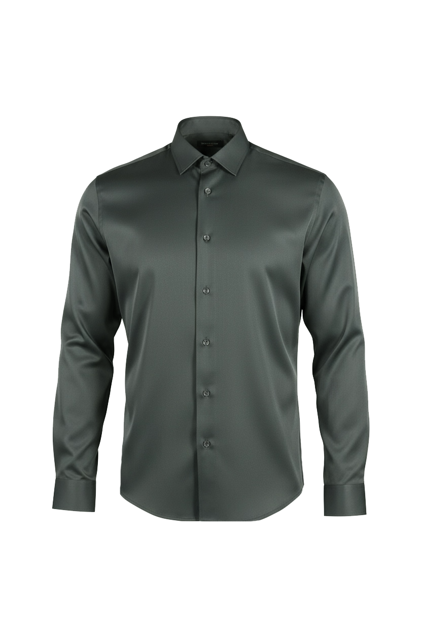 Chemise Manche Longue Stretchmax Uni Semi-Ajusté Olive