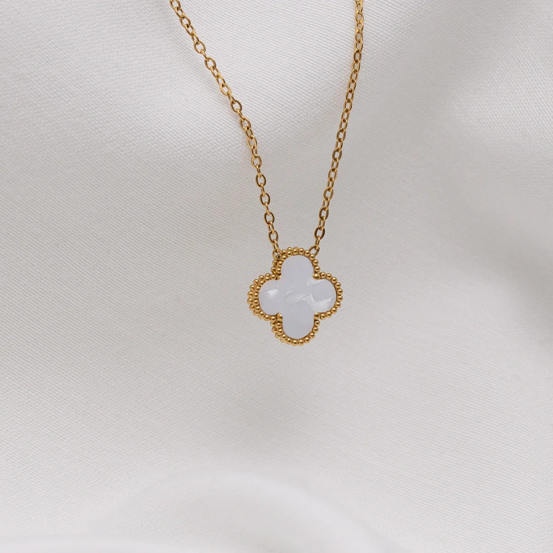 Collier Le Chanceux Blanc Or