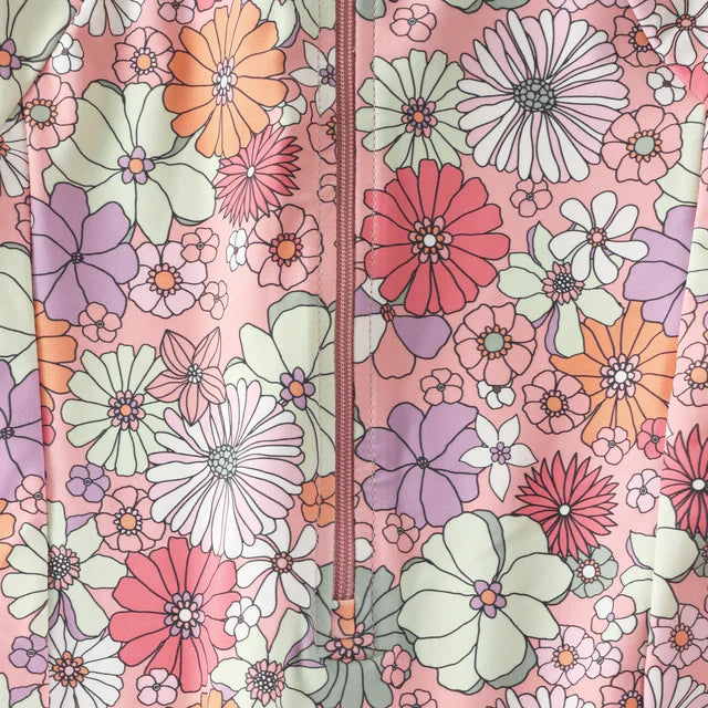 Maillot De Bain Avec Manches Fleurs Coral Blush