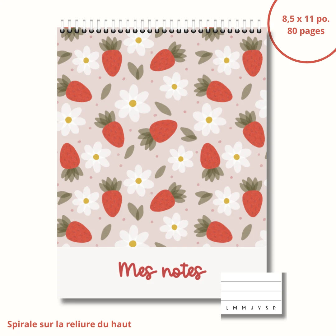 Cahier De Notes Fraises