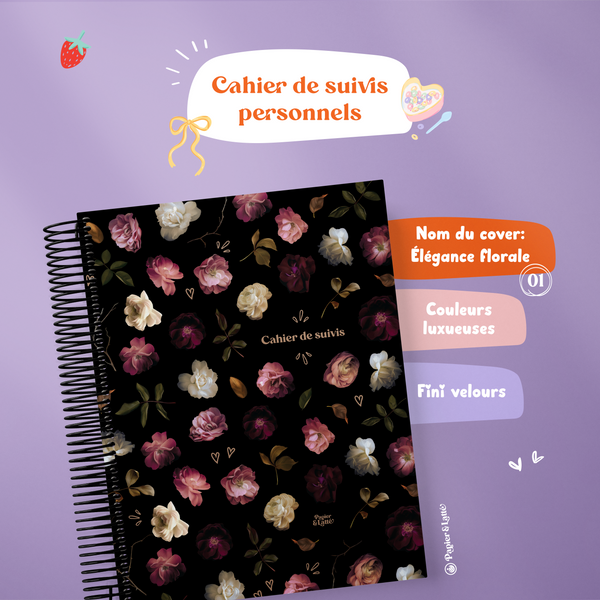 Grand Carnet De Suivis Personnels Élégance Florale 01
