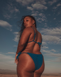 Bas De Bikini Sophie Damier Bleu