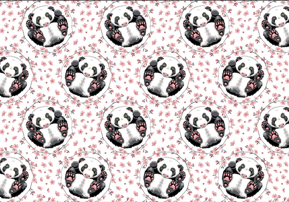 Tablier De Bain Pandas Fleuris