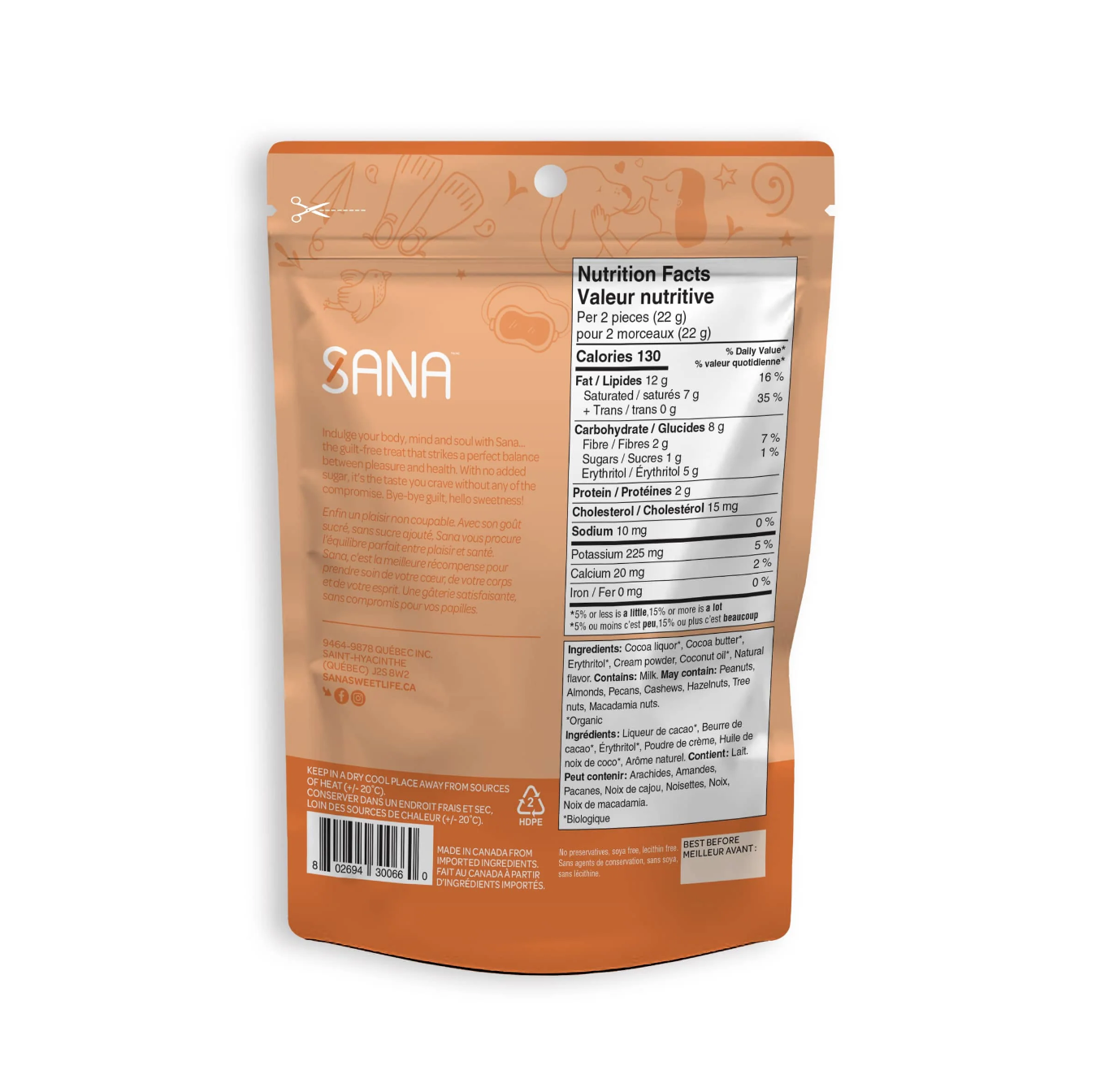 Bouchées Chocolatées Noir Orange