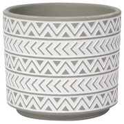 Pot Gris Motif Blanc