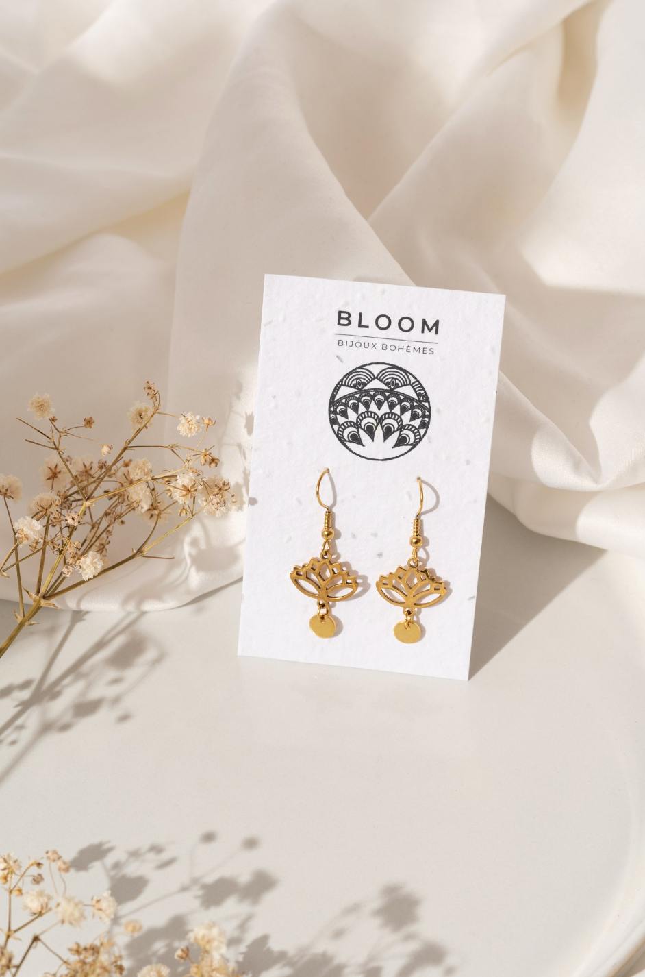 Boucles D'oreilles Lotus Or