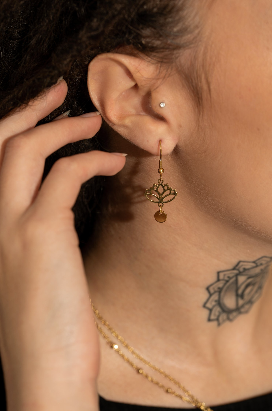 Boucles D'oreilles Lotus Or