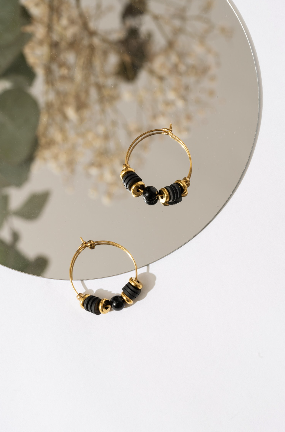 Boucles D'oreilles Mai Onyx Noir