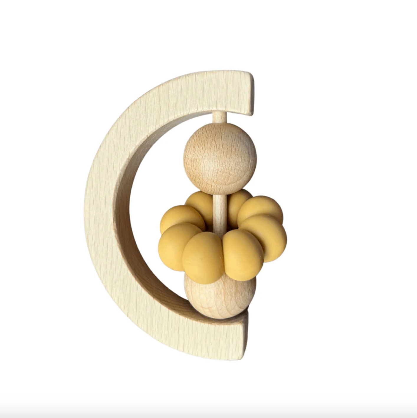 Jouet De Dentition Montessori Jaune Moutarde