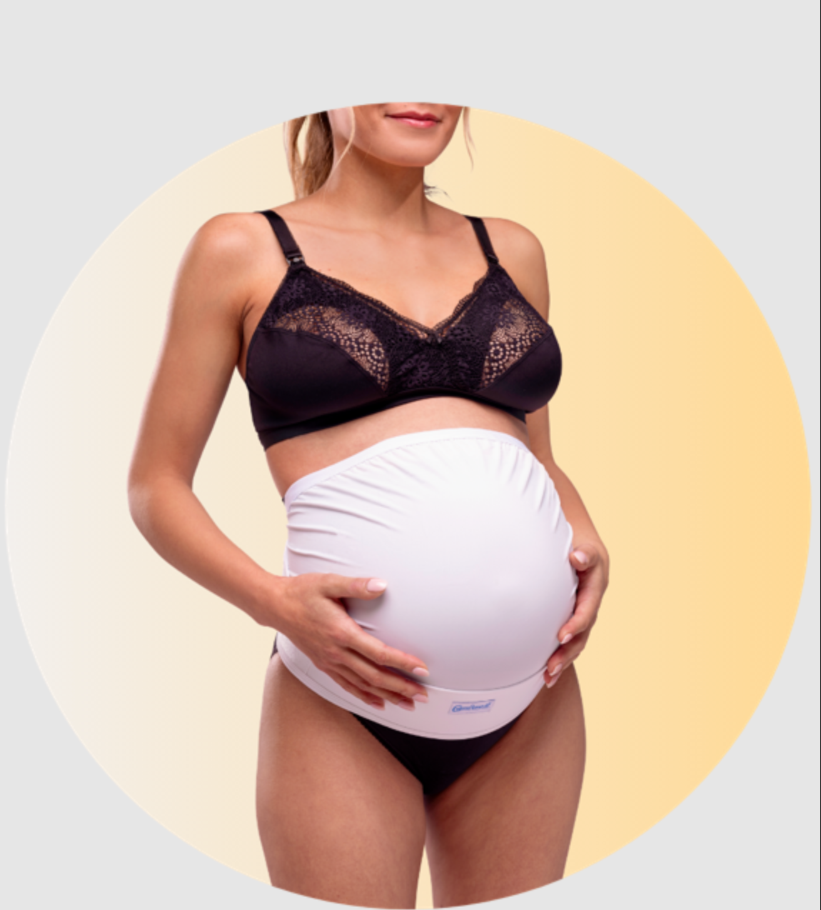 Ceinture De Grossesse Ventrale Ajustable Blanc