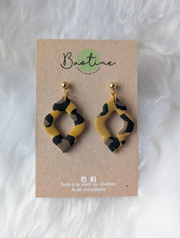 Boucles D'oreilles Pendantes Angela Motif Léopard