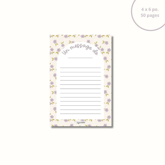 Bloc-Notes Message De... Lavande