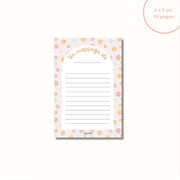 Bloc-Notes Un Message De Sourires et Fleurs Pastels