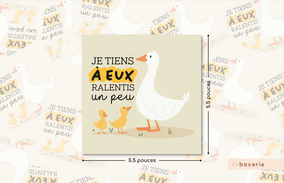 Autocollant Voiture « Je Tiens À Eux Ralentis Un Peu »