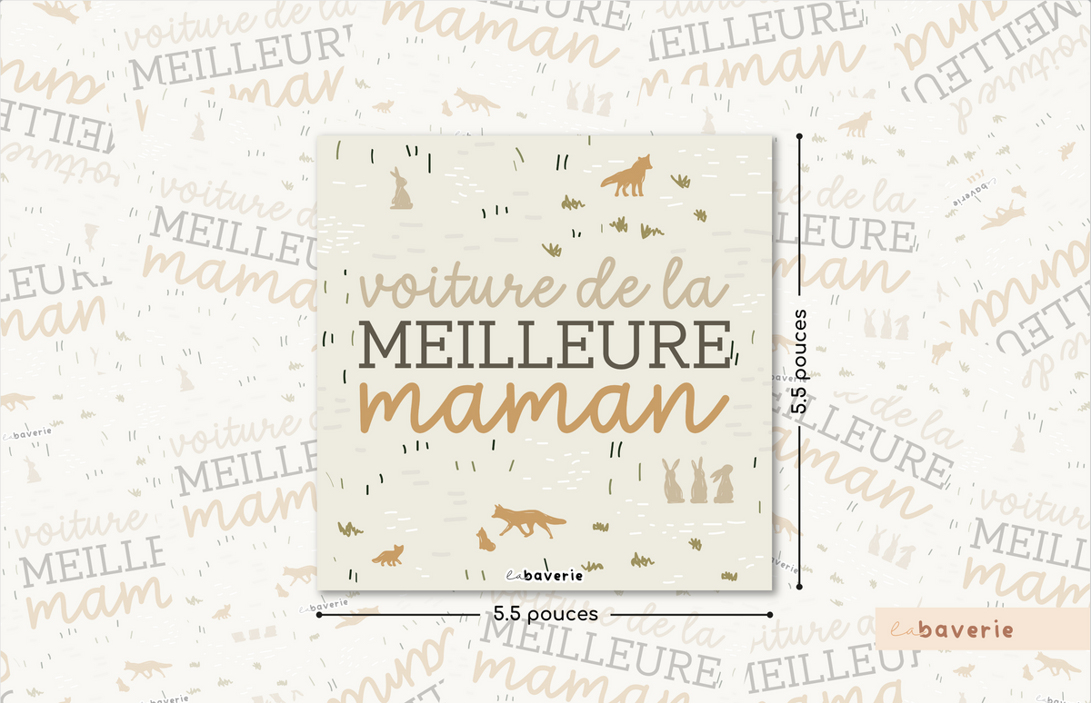 Autocollant Voiture « Voiture De La Meilleure Maman »