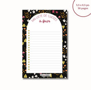 Bloc-Notes Ma Liste De Choses À Faire Noire Fleurie