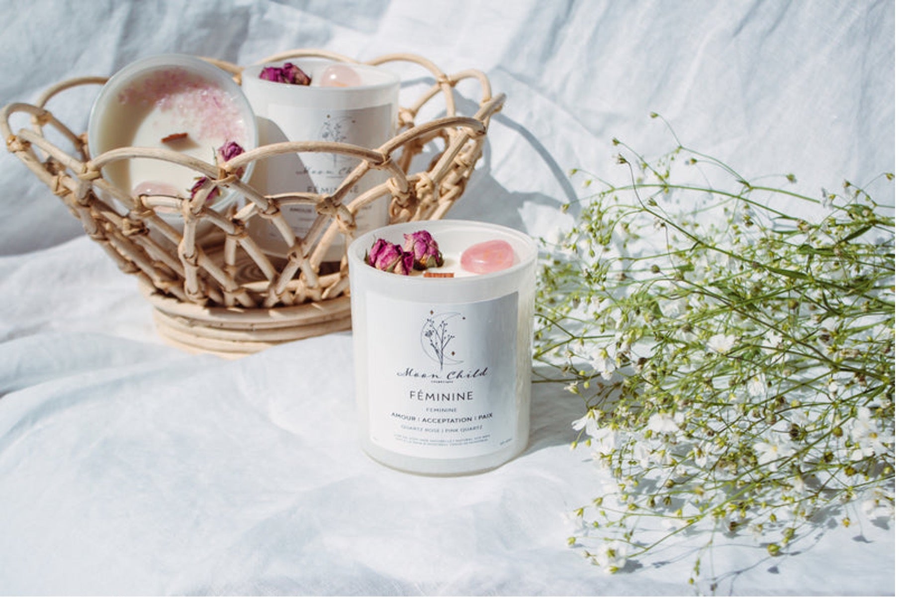 Chandelle Féminine - Quartz Rose