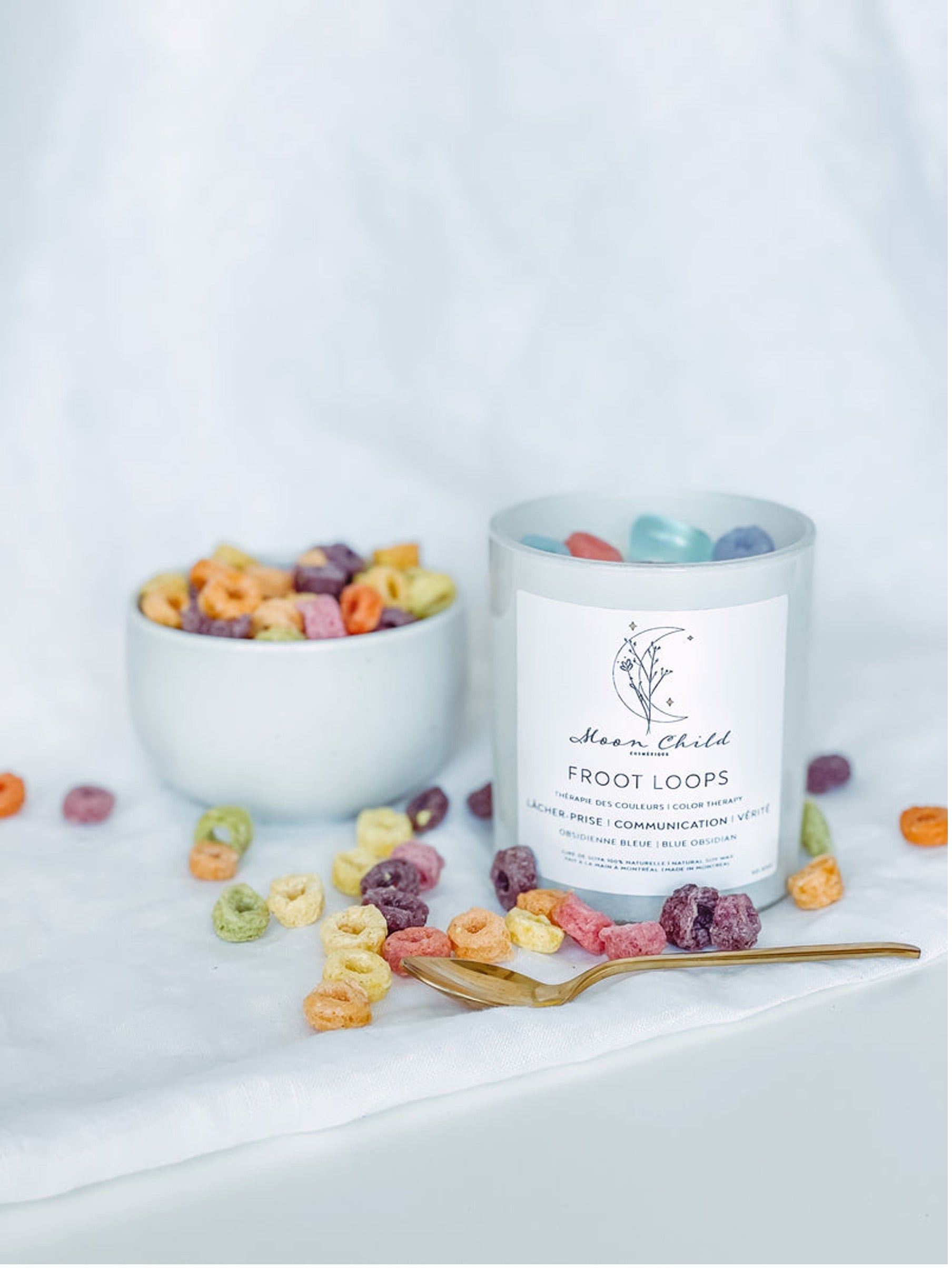 Chandelle Fruit Loops - Obsidienne Bleue