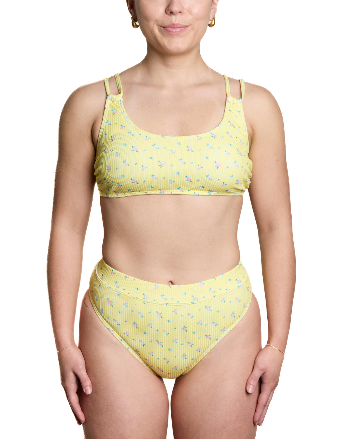 Bas De Bikini Geneviève Fleurs Jaune