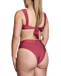 Haut De Bikini Noa Brillant Lignes Bourgognes Et Lilas