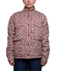 Manteau Matelassé Isabella Fleurs Bourgognes & Crème