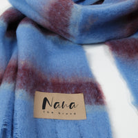 Foulard Geneve Multicolore Bleu Ligné Rouge
