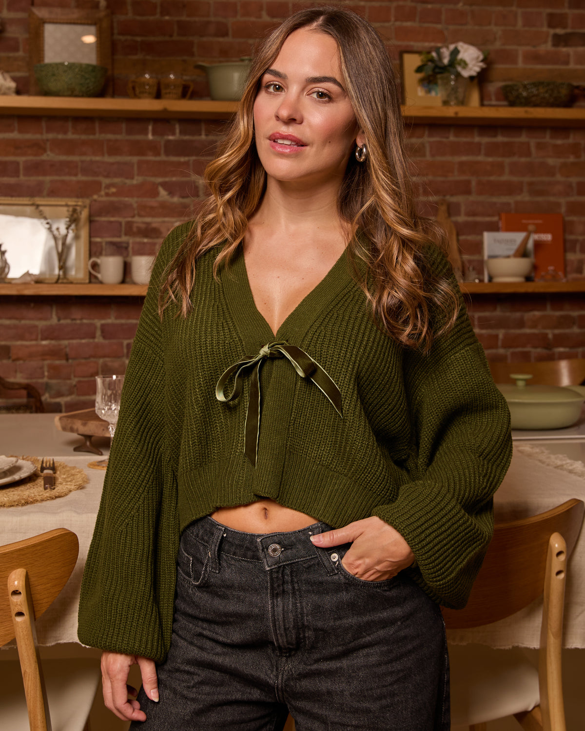 Cardigan Selena Vert Khaki