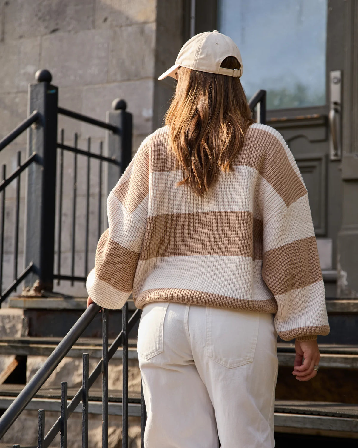 Chandail Melina Cream & Cream Stripes