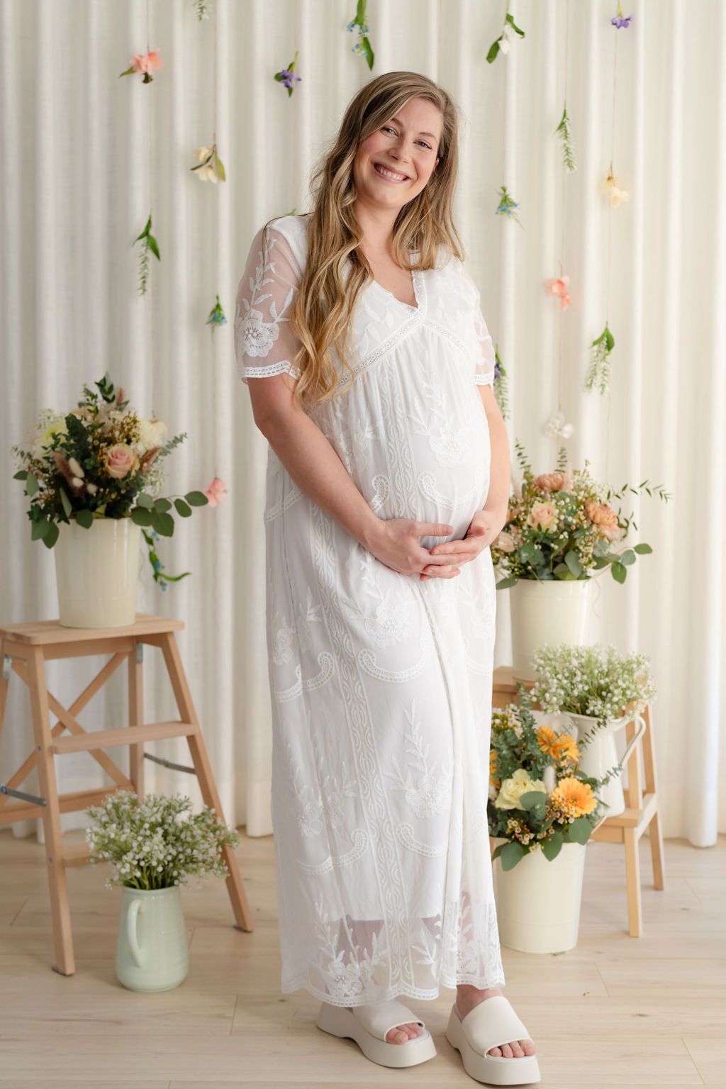 Robe Amélia À Dentelle Blanche