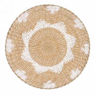 Décor Mural Tissé Blanc & Naturel