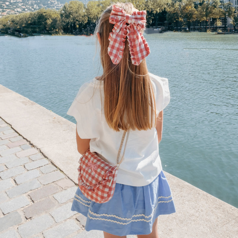 Barrette Boucle Longue Ondulée Gingham