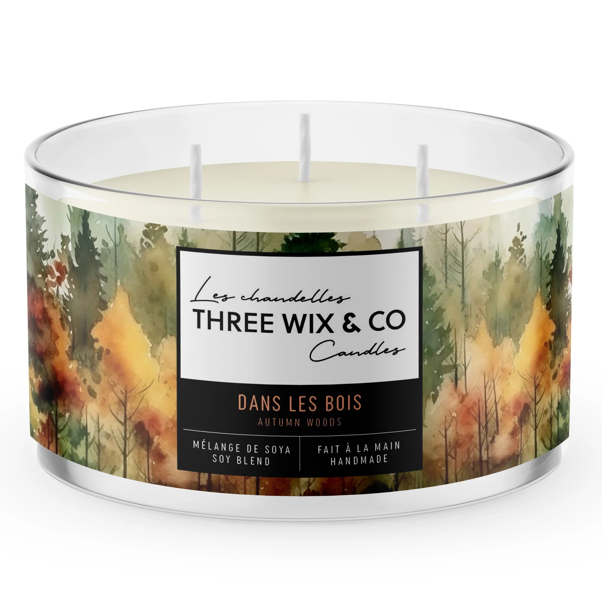 Chandelle 3 Mèches Dans Les Bois