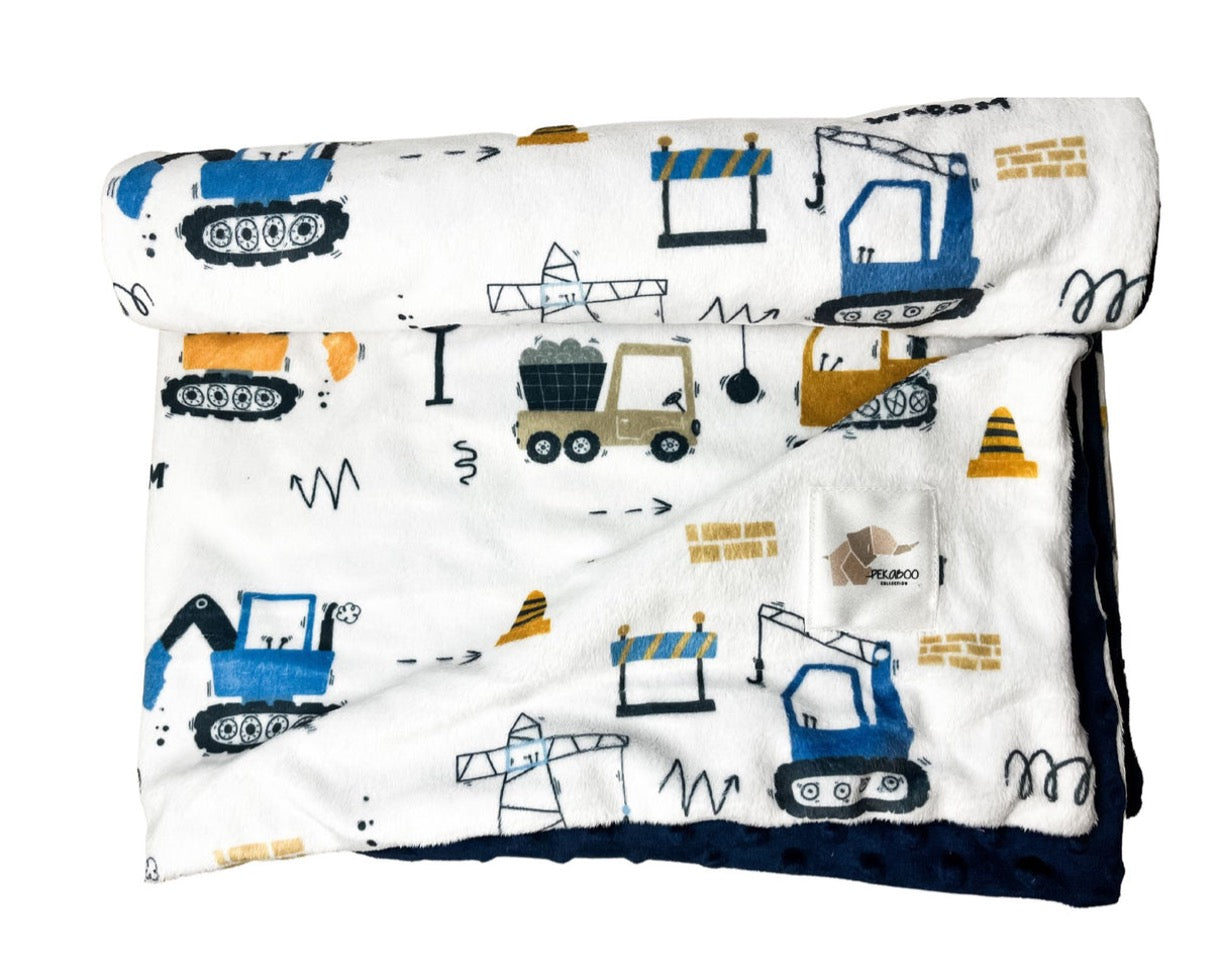 Doudou Peluche Camions De Construction Bleu