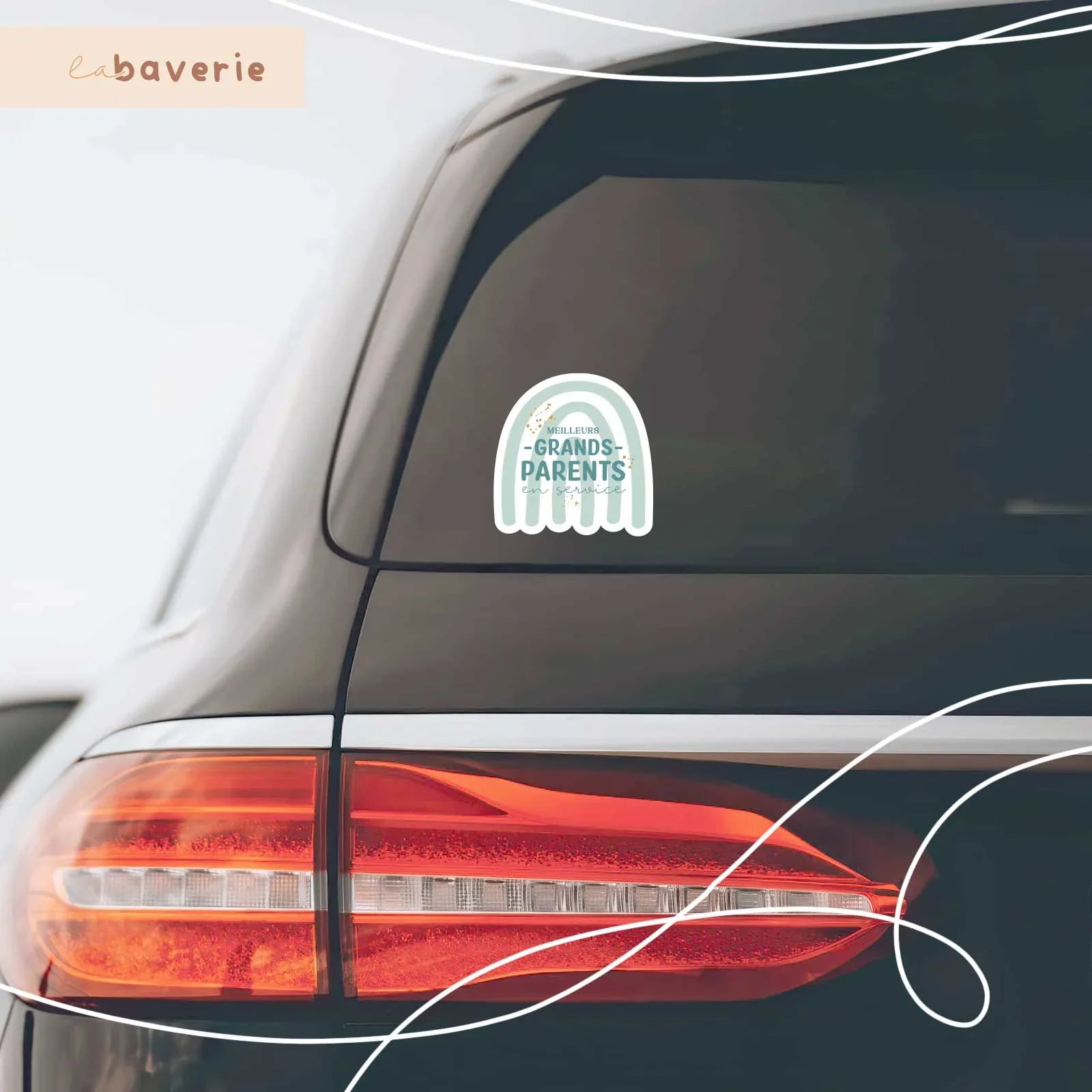 Autocollant Voiture « Meilleurs Grands-parents En Service »