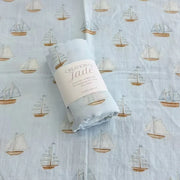 Mousseline Bambou & Coton Vogue Petit Navire Voiliers