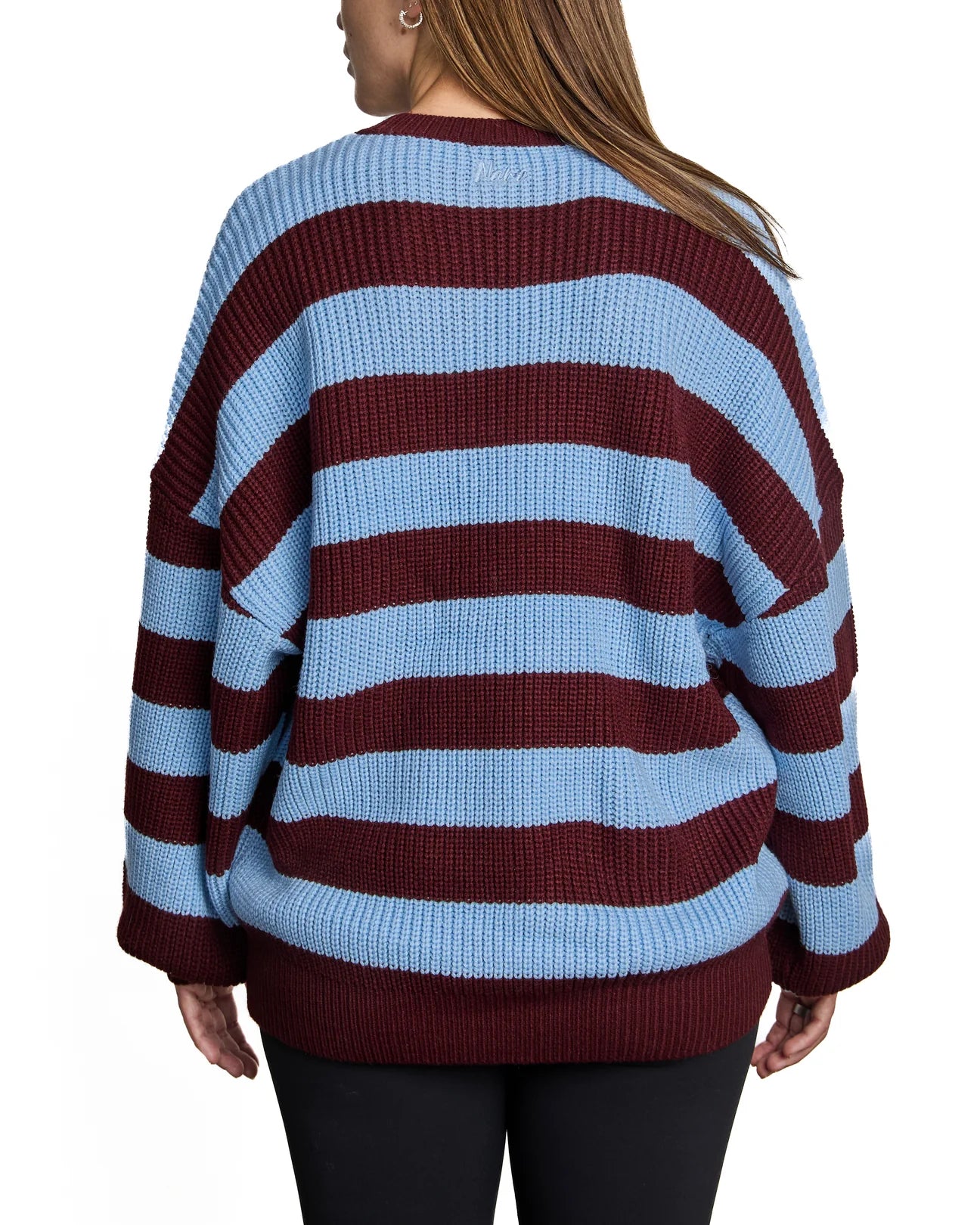 Chandail Melina Blue & Burgundy Stripes