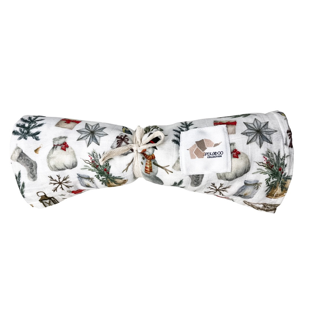 Mousseline Bambou Bonhomme De Neige