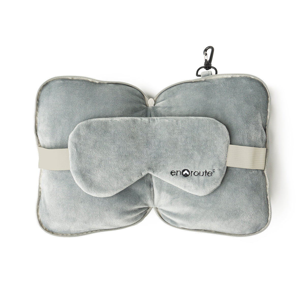 Coussin De Voyage & Masque Pour Les Yeux Gris