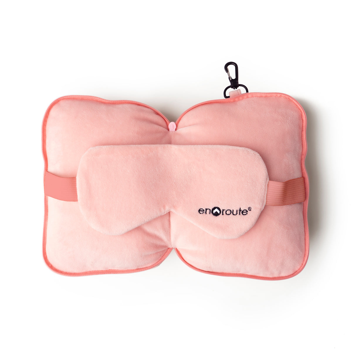 Coussin De Voyage & Masque Pour Les Yeux Rose