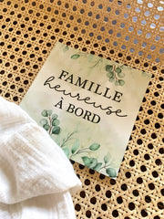 Autocollant Voiture « Famille Heureuse À Bord » Eucalyptus