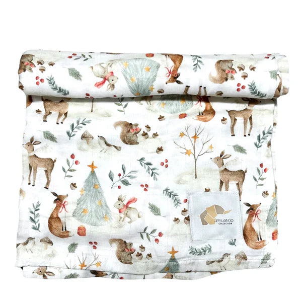 Mousseline Bambou Forêt Hivernal Noël