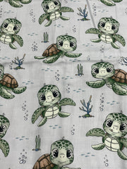 Mousseline Bambou & Coton Théo La Tortue Bleu