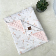 Couverture En Minky Oies Fleuris